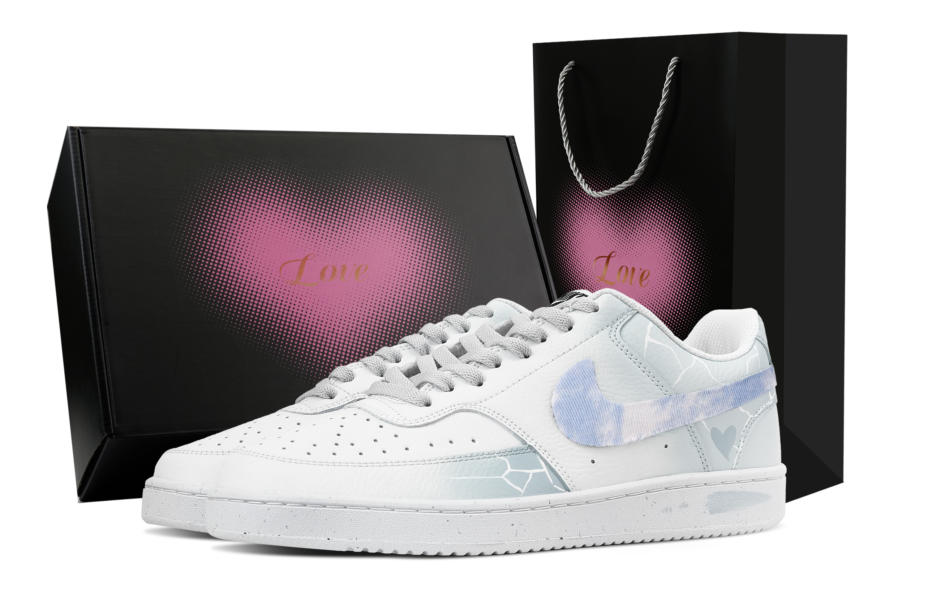 

Nike Кроссовки для скейтбординга Court Vision 1 Low Top, мужские, белые, синие
