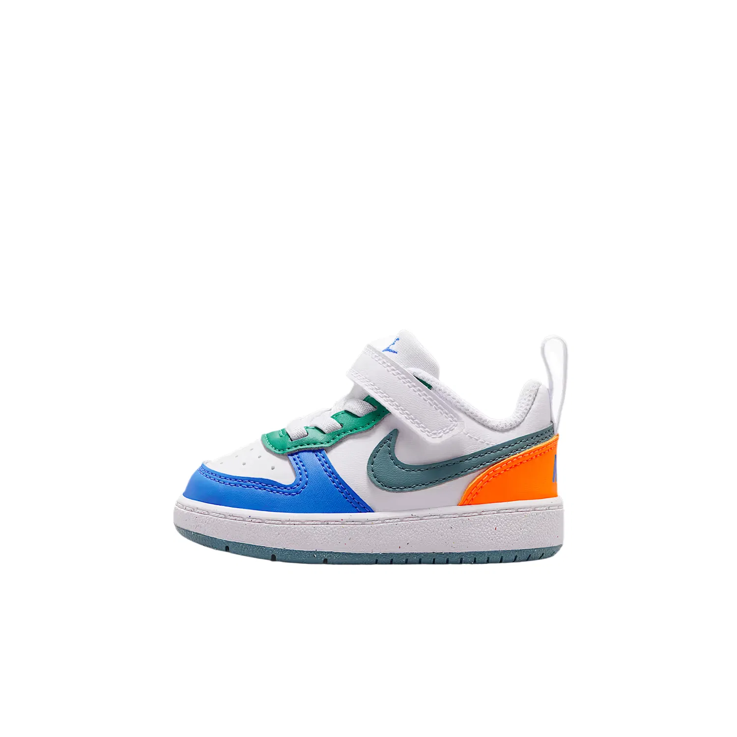 Кроссовки Court Borough Low top для малышей Nike, White/Peacock Green/Crystal Blue/Mineral Sintered Stones Blue