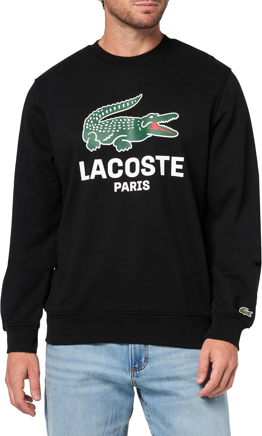 

Мужская толстовка Lacoste Classic Fit с принтом и круглым вырезом, Black