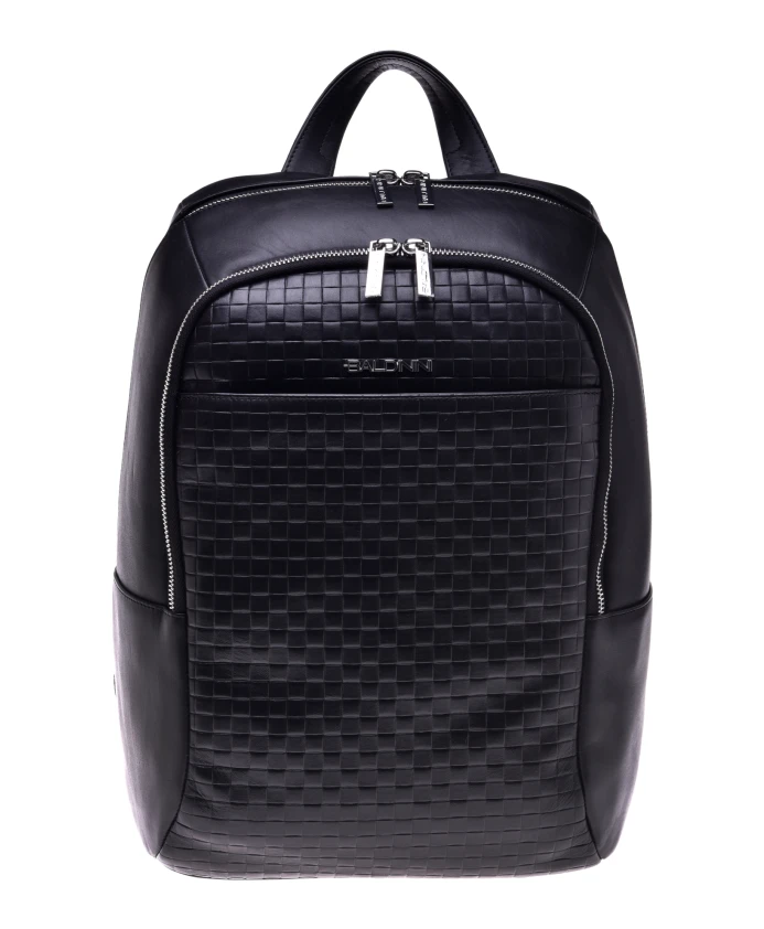 

Кожаный рюкзак с плетеным узором Baldinini, черный