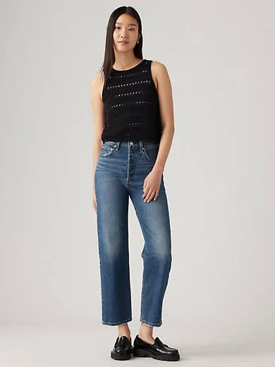 

Прямые женские джинсы с эффектом реберной клетки Levi's, цвет On My Honor - Dark Wash