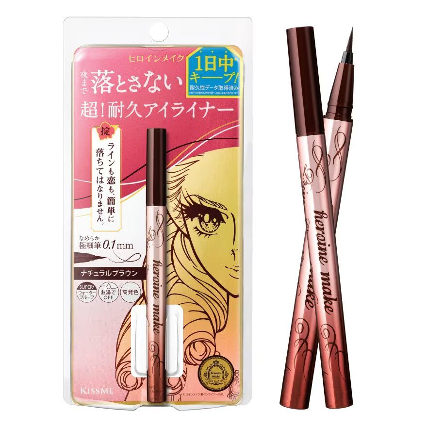 

Kiss Me Жидкая подводка для глаз Heroine Make Prime Liquid Eyeliner Rich Keep, 0,4 г. 03 Natural Brown, Natural Brown