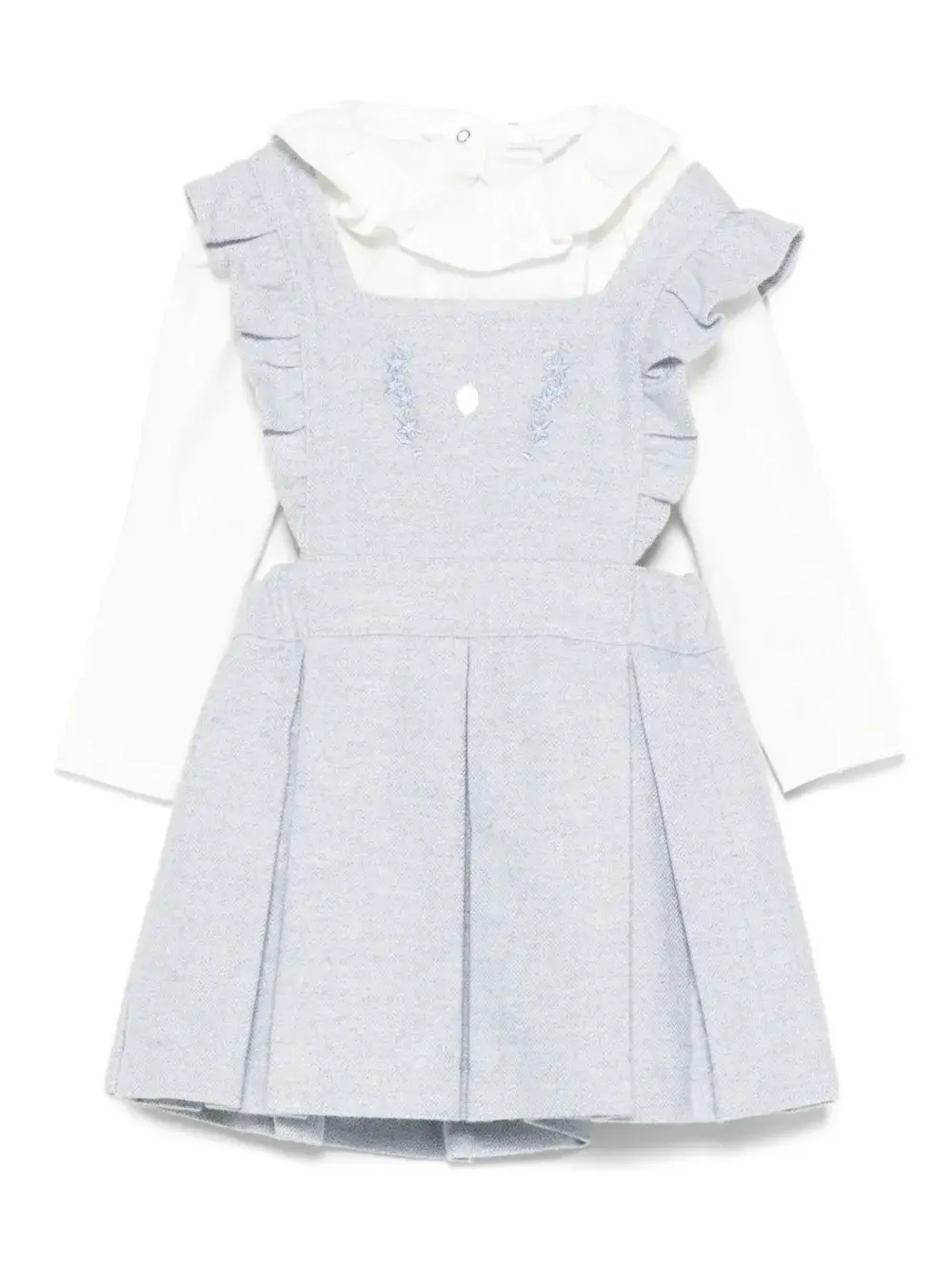 

Плиссированное платье с оборками Patachou, синий