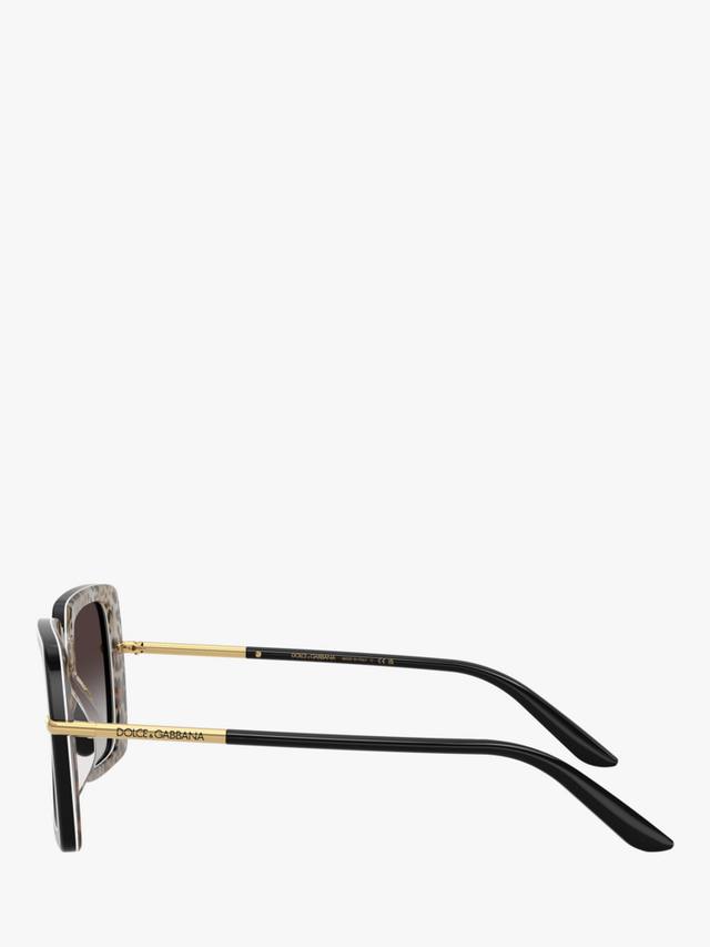 DG4491 женские квадратные солнцезащитные очки Dolce & Gabbana, Black/Grey Gradient — фото 3