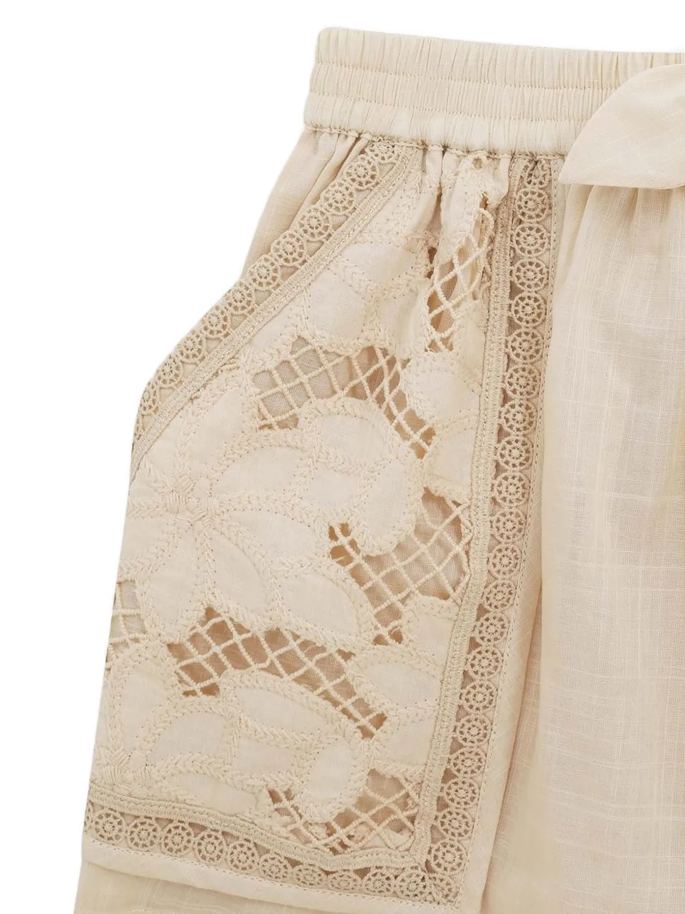 Комплект Lucky из блузки и шортов ZIMMERMANN Kids, нейтральный — фото 4