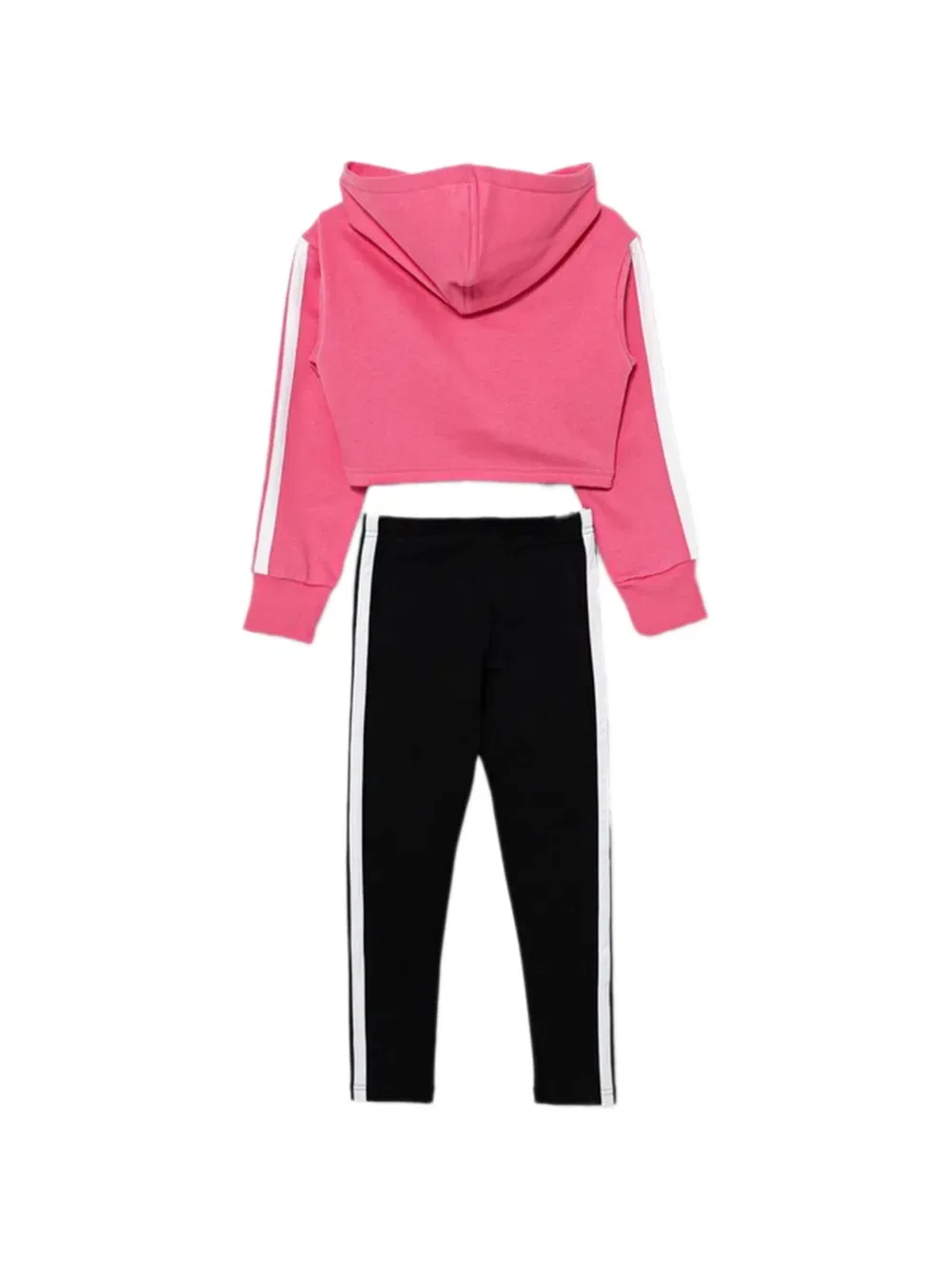 Полосатый спортивный костюм с капюшоном Adidas Kids, розовый — фото 2