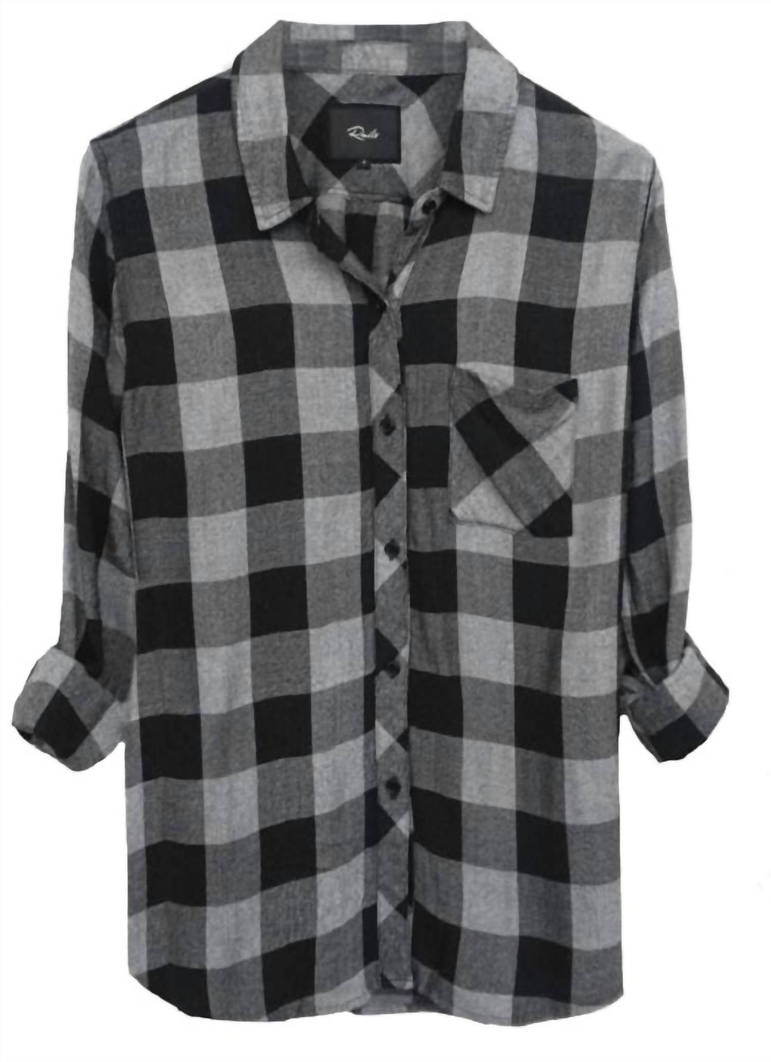 

Женская рубашка Hunter на пуговицах в черном цвете Rails