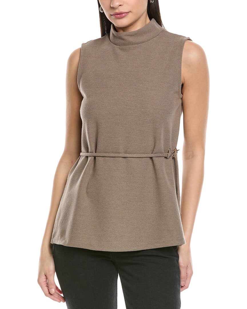 

Топ без рукавов с высоким воротником от Vince Camuto, коричневый