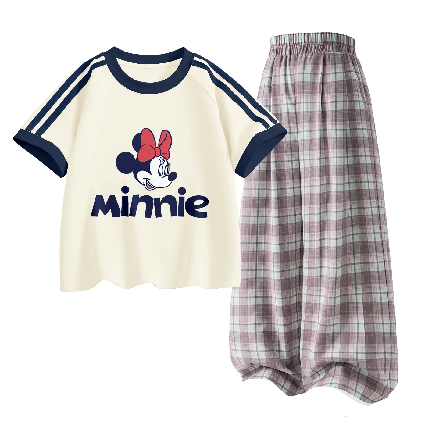 Детская спортивная футболка с круглым вырезом Disney, Di Bubble Floral Midnight Purple+Solid Pink Lavender — фото 3