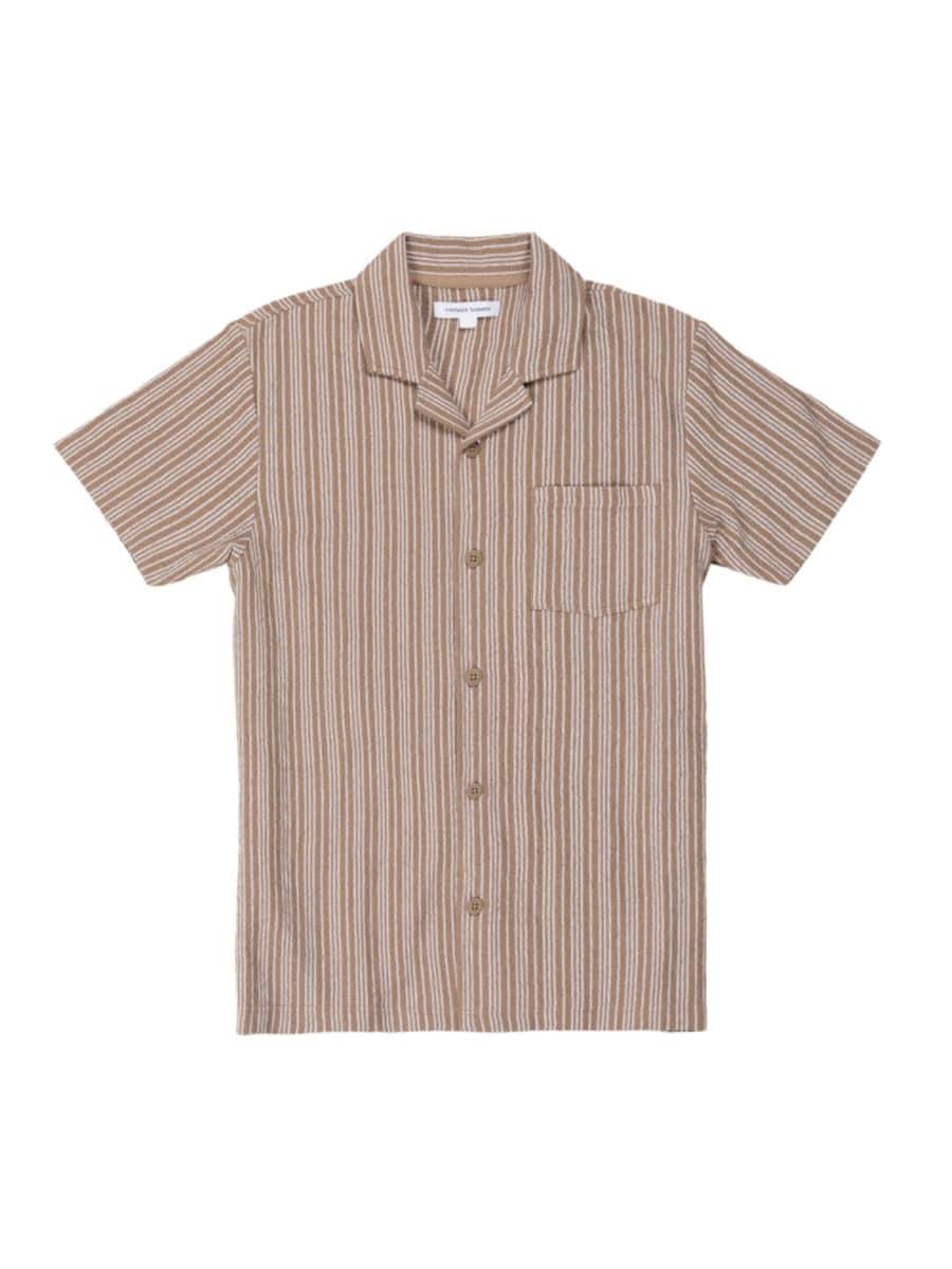 

Новинка: трикотажная рубашка на пуговицах Vintage Summer, желто-коричневый