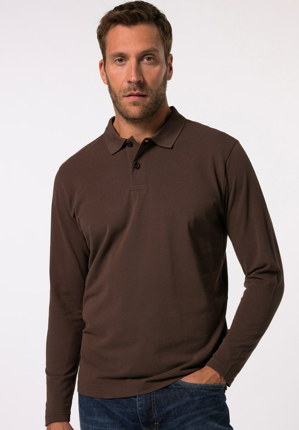 

Рубашка поло LANGARM - Long sleeved top JP1880, коричневый