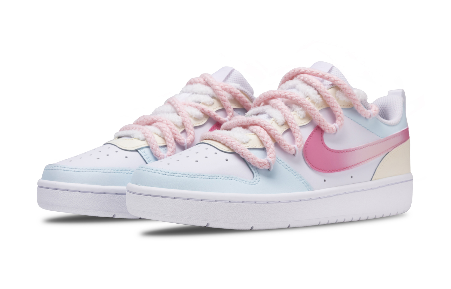 Nike Court Borough устойчивые к истиранию нескользящие амортизирующие низкие детские скейтбординг кроссовки light blue kids — фото 3