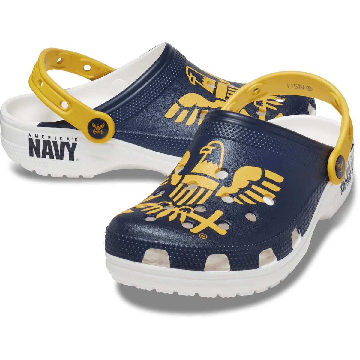 Классические американские военно-морские сабо Crocs, White/Multi — фото 2