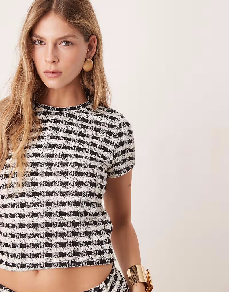 

Футболка New Look Co-ord из букле черного цвета