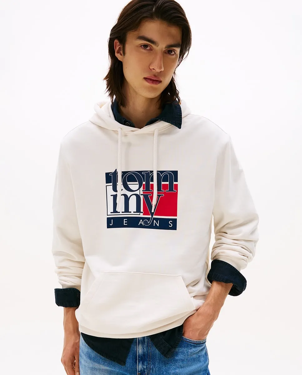 

Мужская толстовка стандартного кроя с капюшоном Tommy Jeans, светло-бежевый