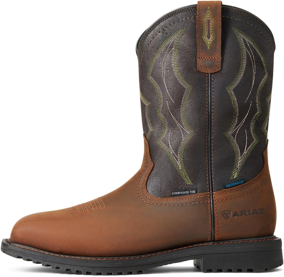 Мужские ботинки ARIAT Rigtek H2o с композитным носком, огнестойкие и безопасные, коричневый — фото 2