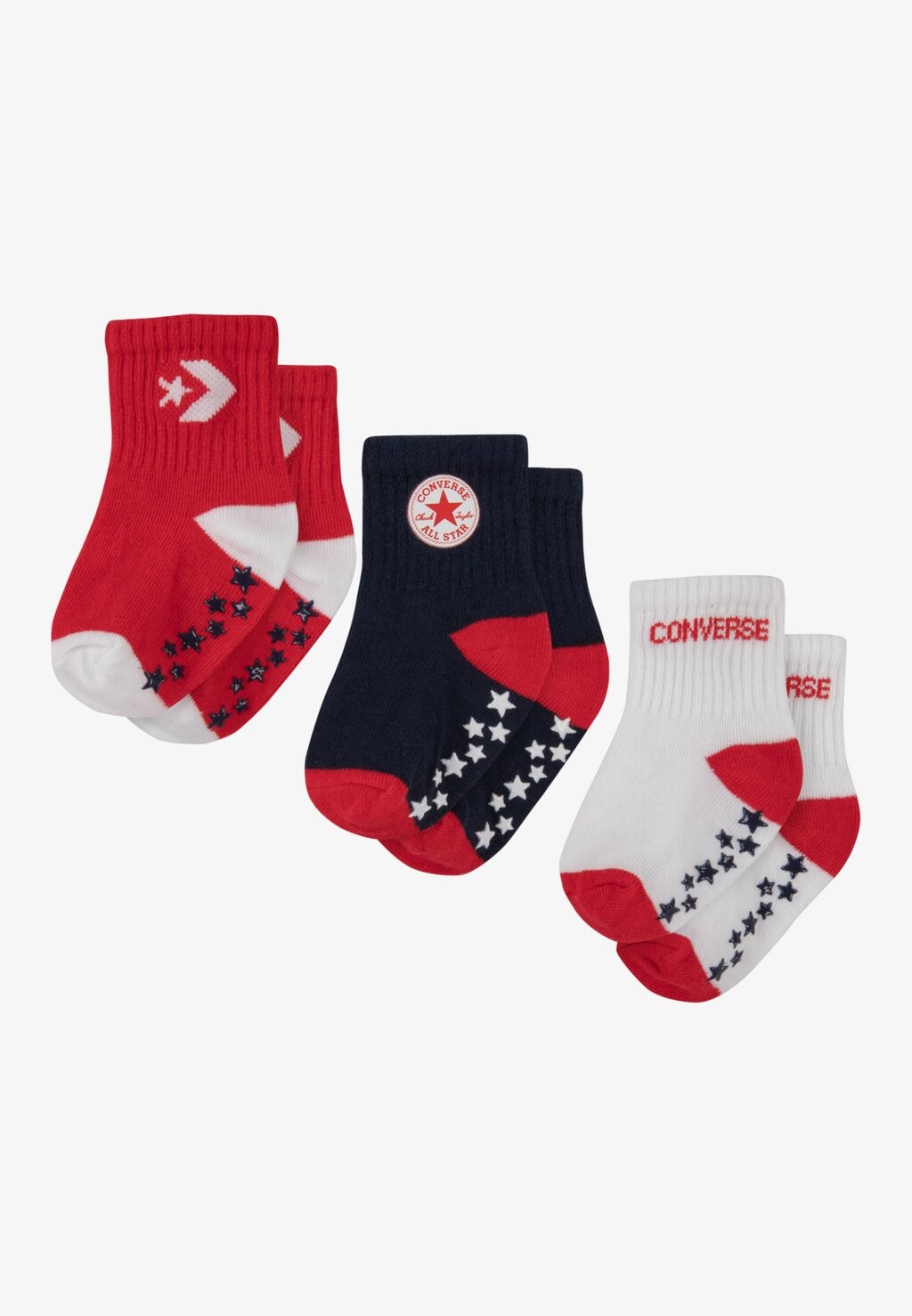 

Носки LOGO QUARTER UNISEX 3 PACK Converse, цвет enamel red
