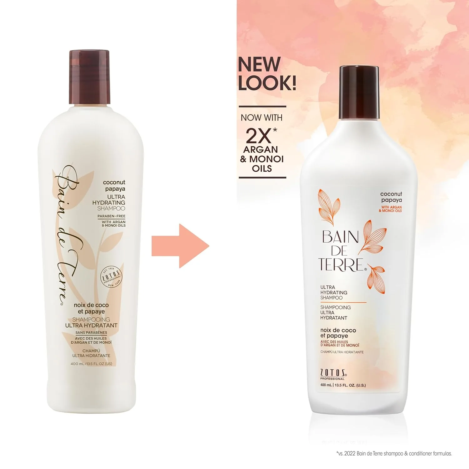 Кондиционер Bain de Terre Coconut Papaya для сухих и поврежденных волос, с аргановым и монои маслами 399/100 мл (3 шт.), Green — фото 2