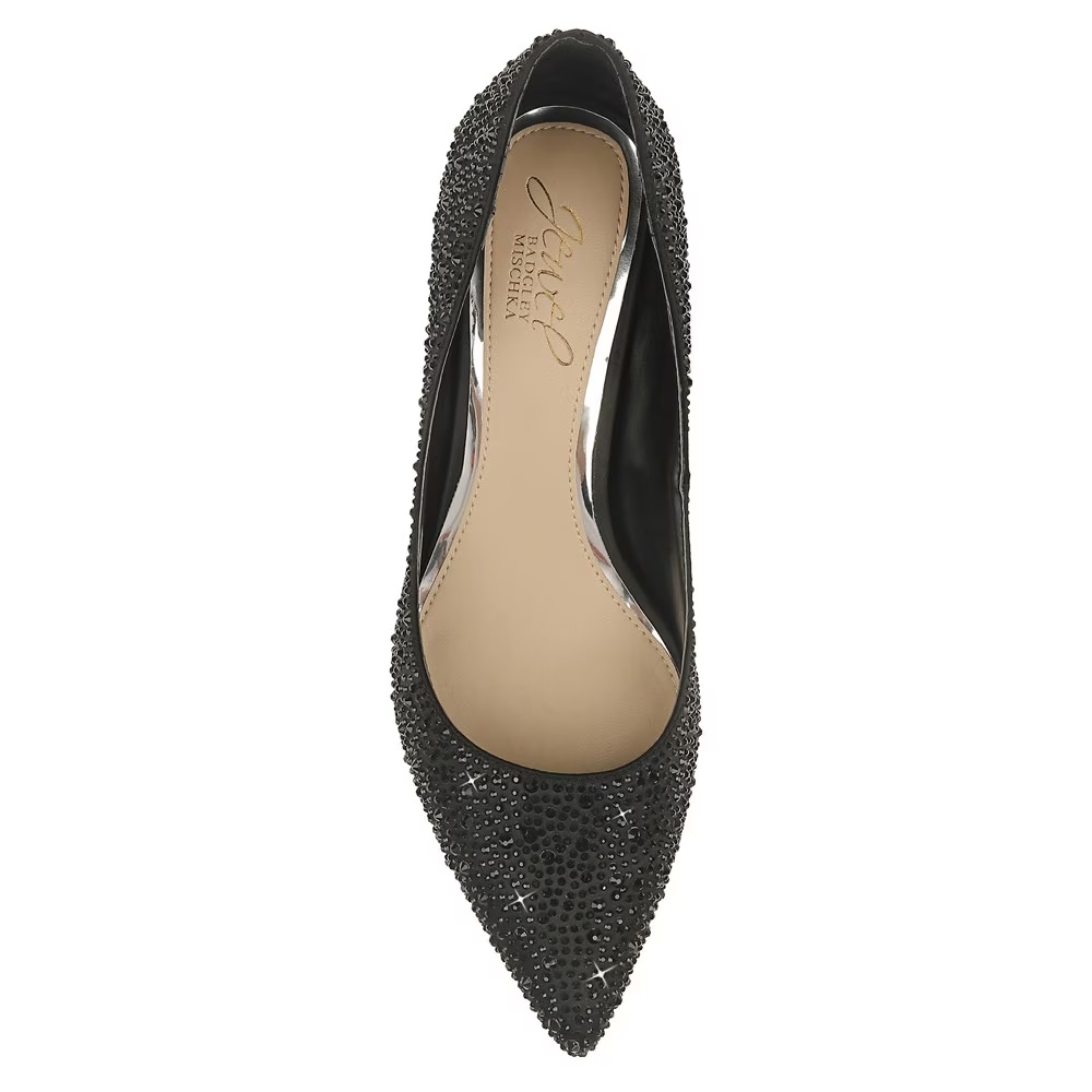 Туфли на каблуке Frenchie Jewel Badgley Mischka, black fabric — фото 4