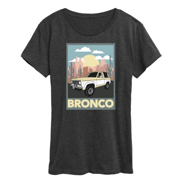 

Женская футболка Ford Bronco с пустынным принтом Licensed Character, серый