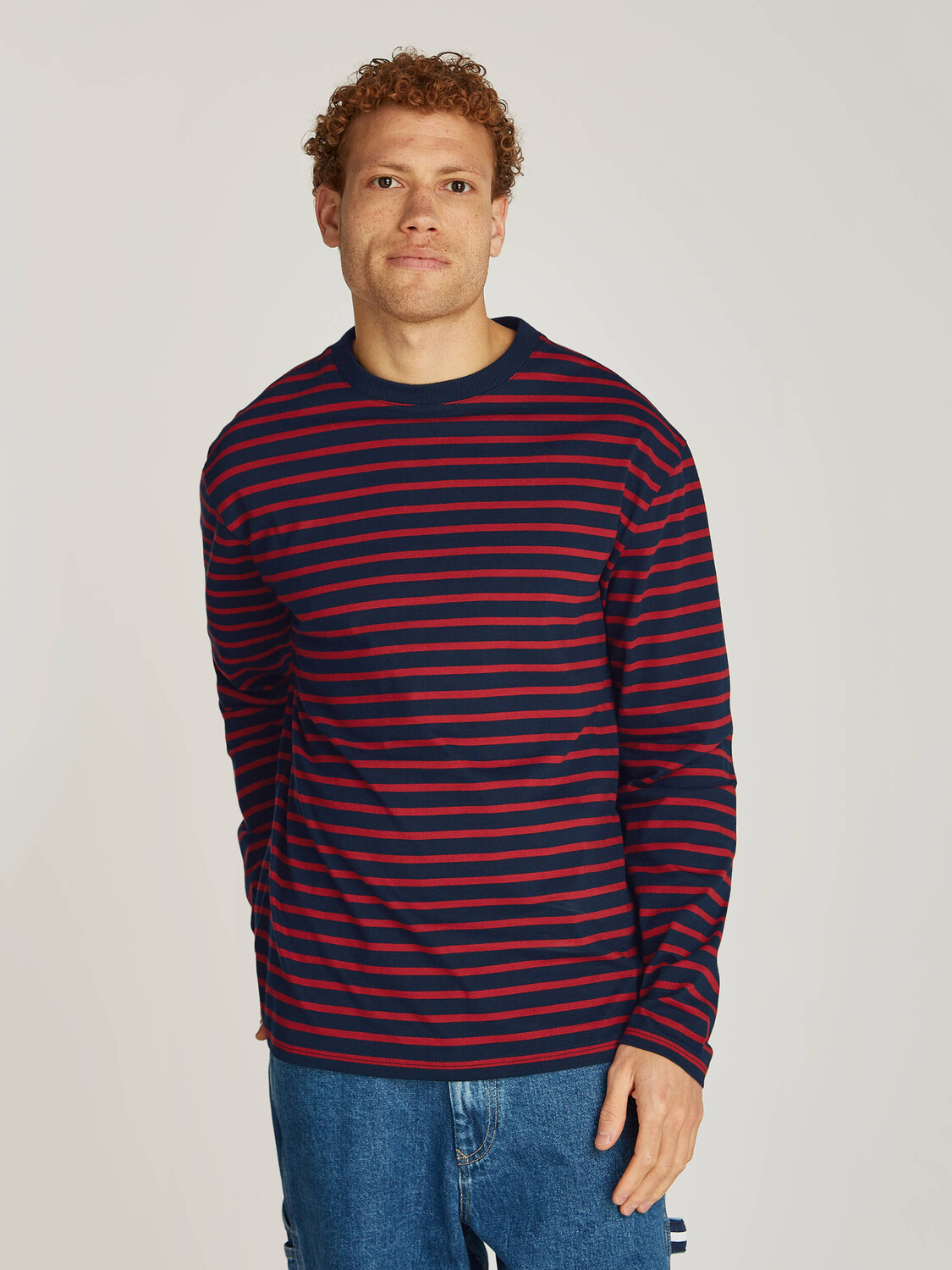 

Лонгслив Tommy Jeans BRETON Relaxed fit, разноцветный