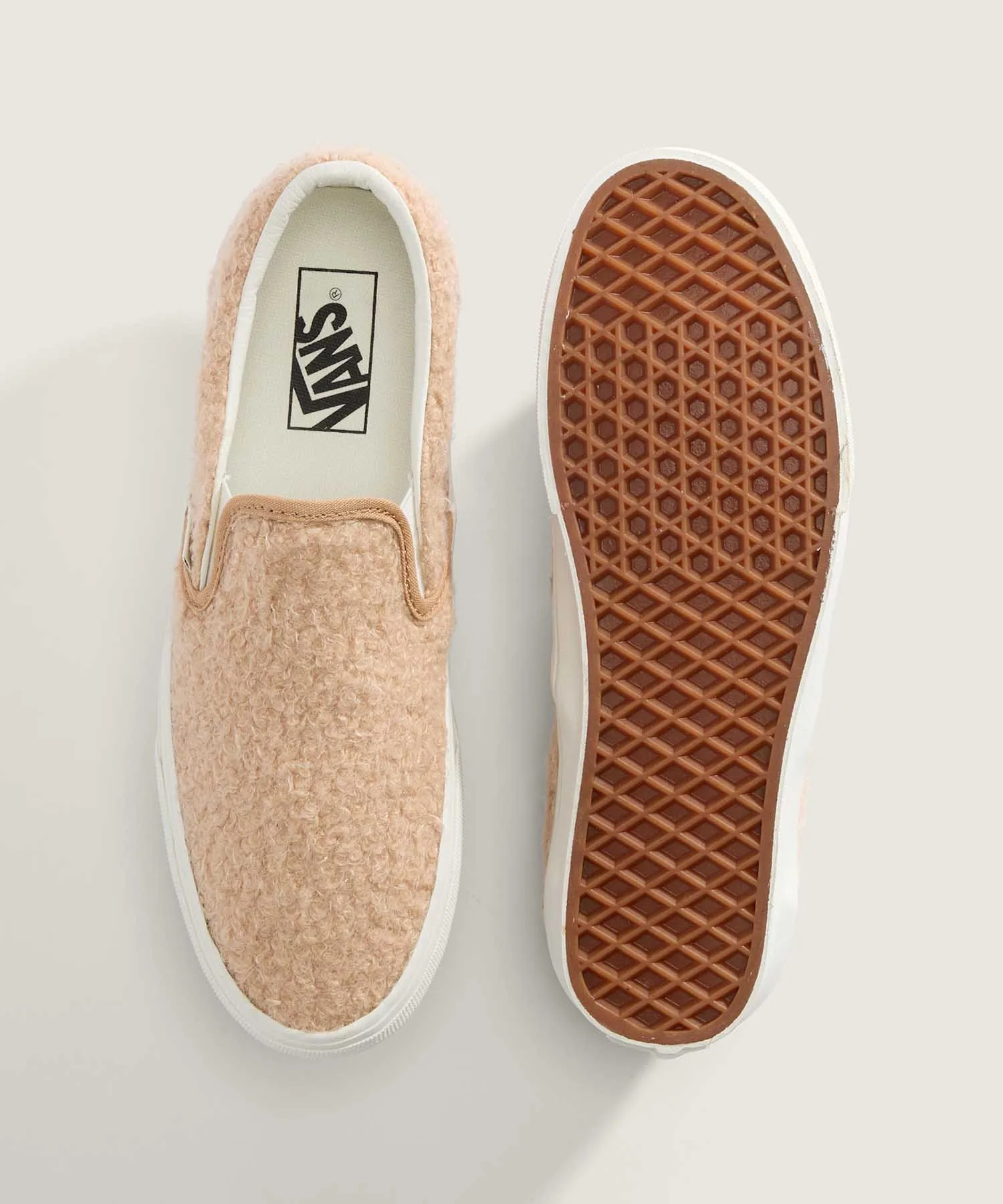 Классические слипоны из флиса VANS Classic Slip-On TAN бежевые — фото 3