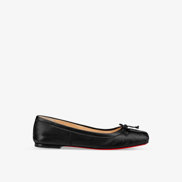 Кожаные балетки Mamadrague с бантом Christian Louboutin, черный