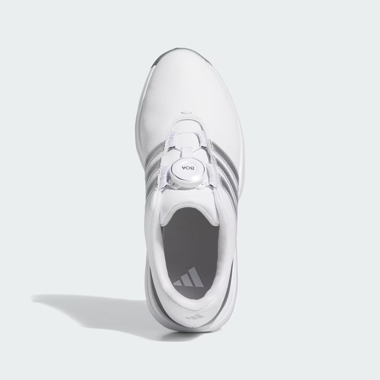 Детские туфли для гольфа Tour360 24 BOA Adidas, цвет Cloud White/Silver Metallic/Iron Metallic — фото 2
