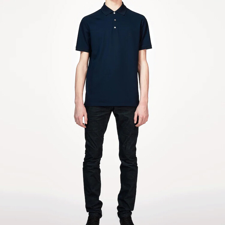 Новые квартальные продукты LV Polo Shirt Men Navy Blue Louis Vuitton, темно-синий — фото 2