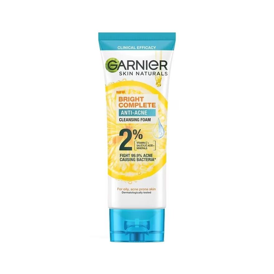 

Garnier Skin Naturals Bright Complete Очищающая пенка против прыщей 100 мл. โฟมล้างหน้าลดส, Blue