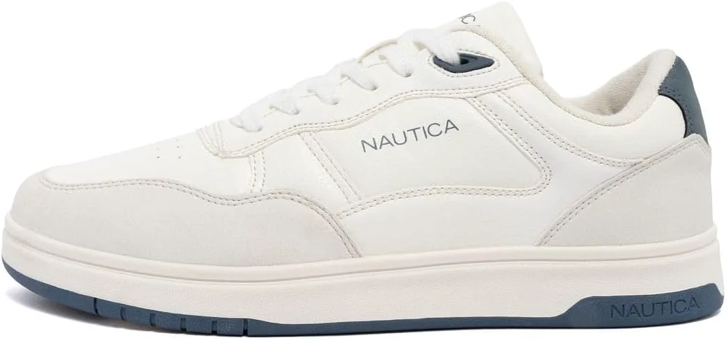 Мужские повседневные кроссовки Nautica на шнуровке, стильные оксфордские прогулочные туфли - легкие, удобные, универсальная обувь на каждый день, белый — фото 2