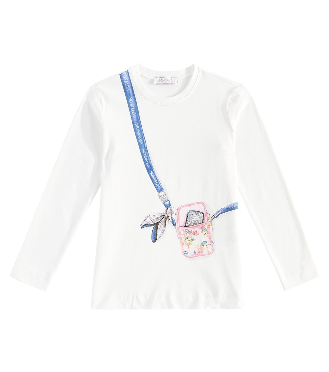 

Топ из хлопковой смеси с принтом Monnalisa, Panna