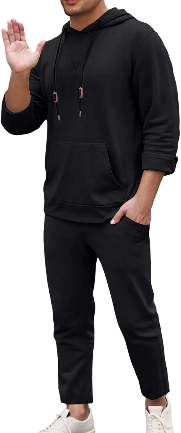 Спортивный костюм из флиса, мужской, 2 предмета, Black — фото 3