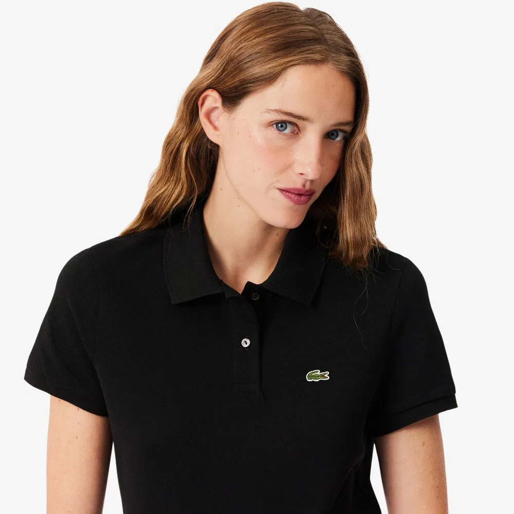 Футболка-поло Lacoste Regular Fit, женская, чёрная — фото 2