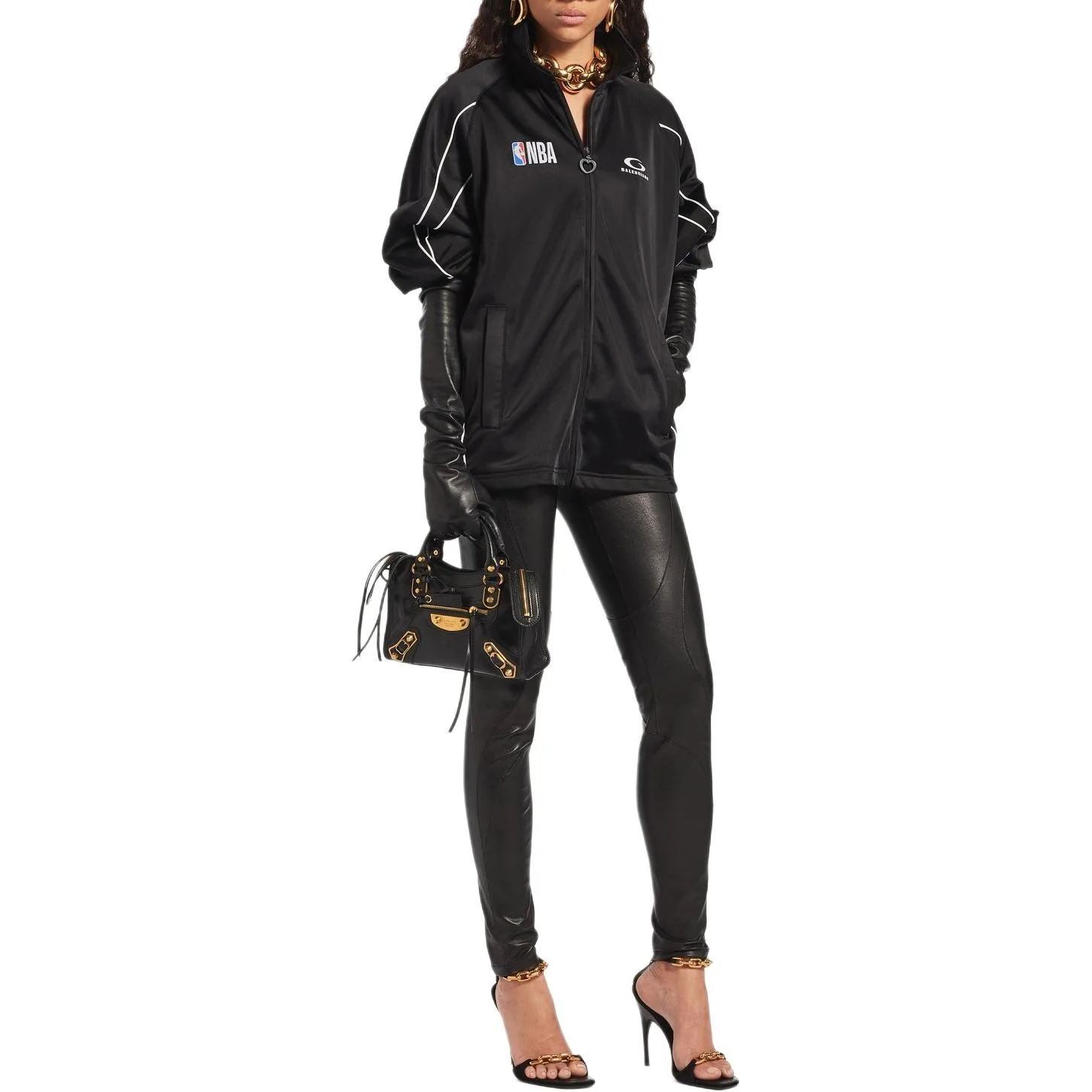 Женская куртка Balenciaga x NBA SS26 Loose Fit, черный