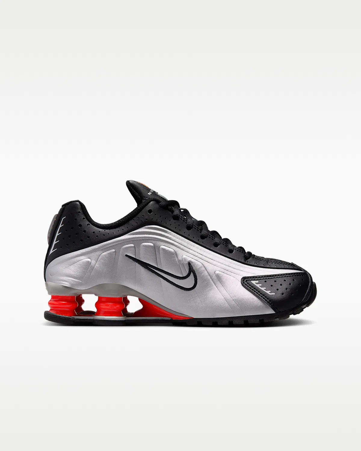Детские кроссовки Nike Shox R4, Metallic Silver/Black/Picante Red/Metallic Silver — фото 3