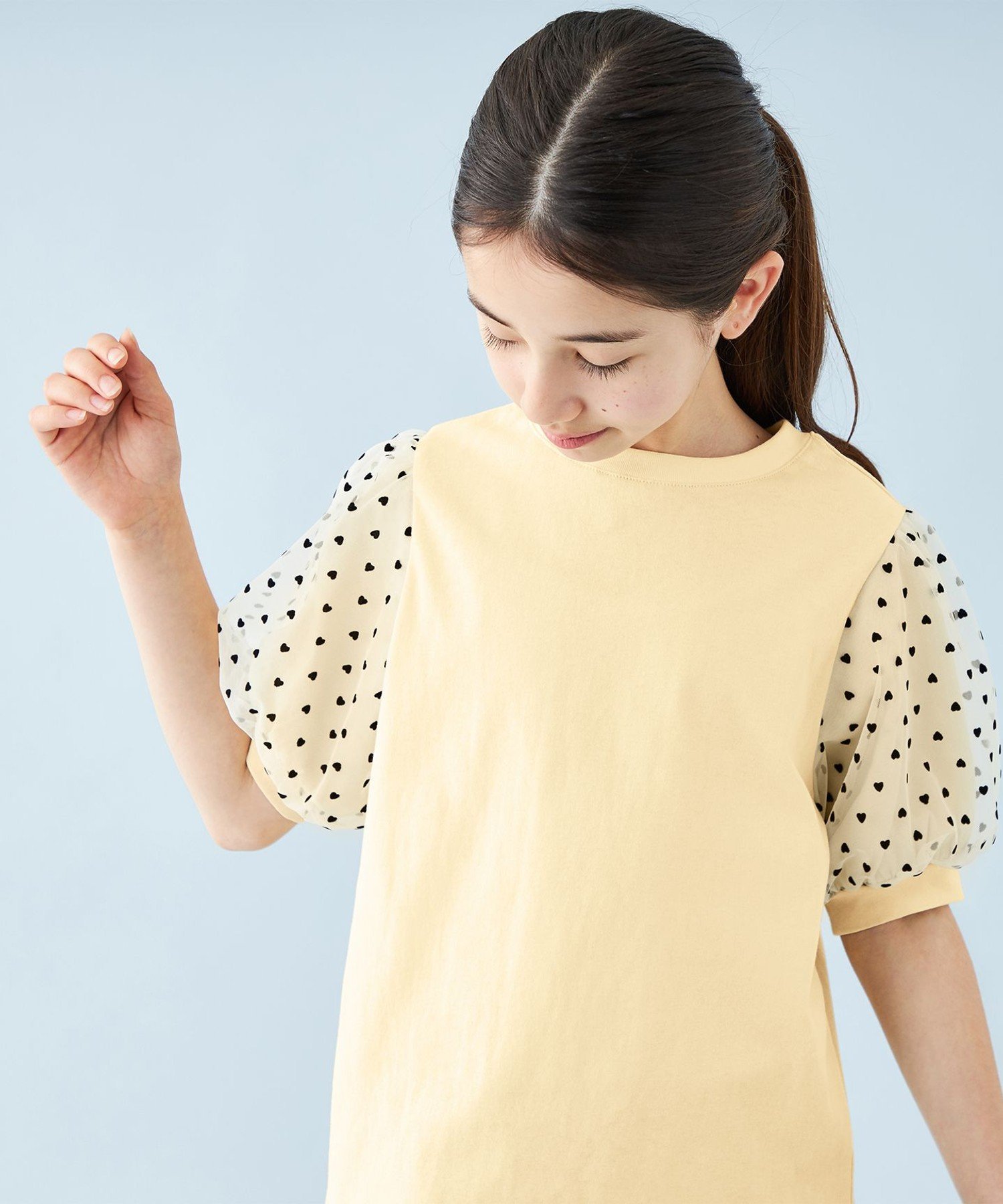 Футболка Футболки разных расцветок [110-150 см] Unfilo, Yellow [Sleeve Tulle] [040] — фото 3