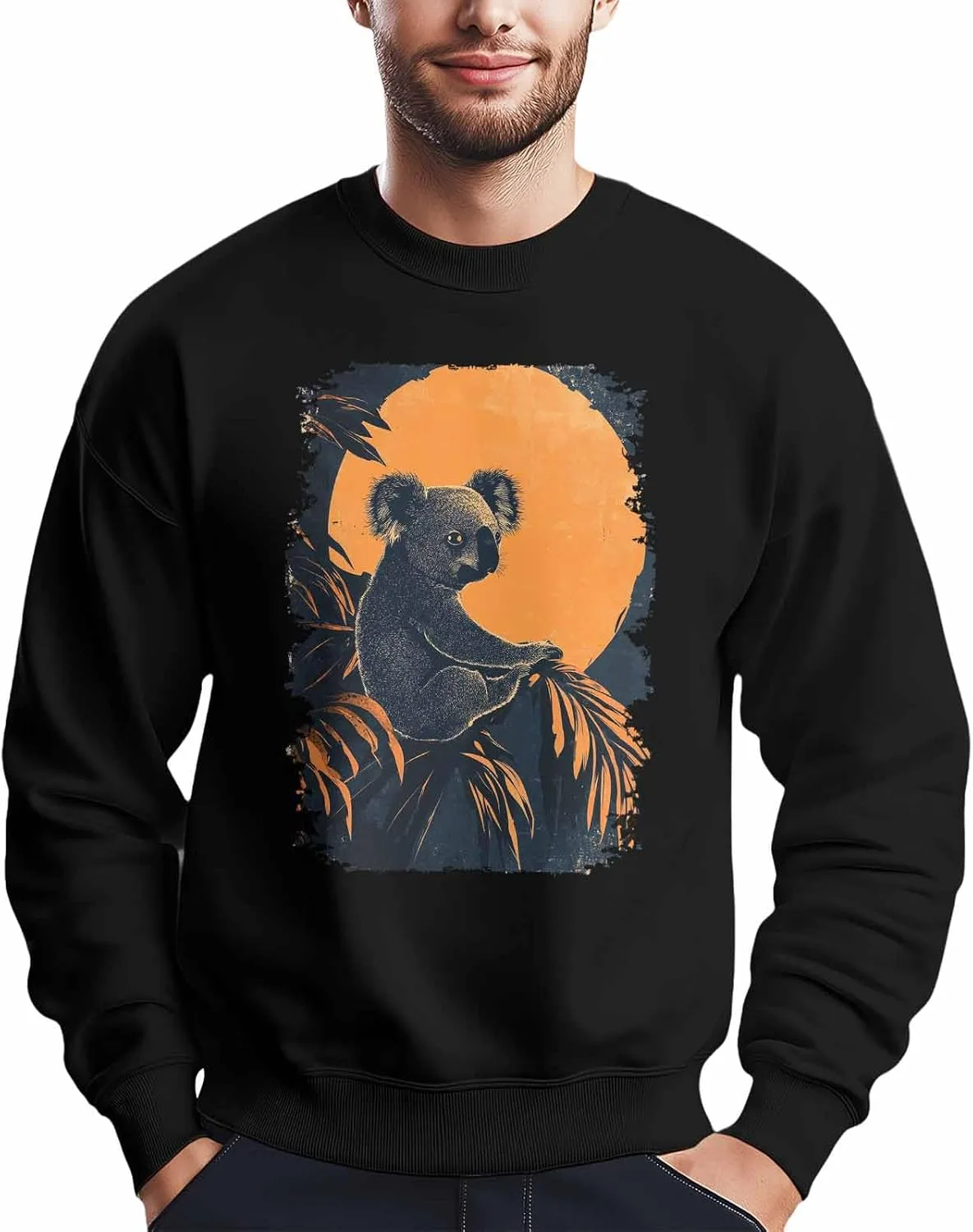 

Мужской свитшот с принтом коалы и пальмовых листьев Winvebermior