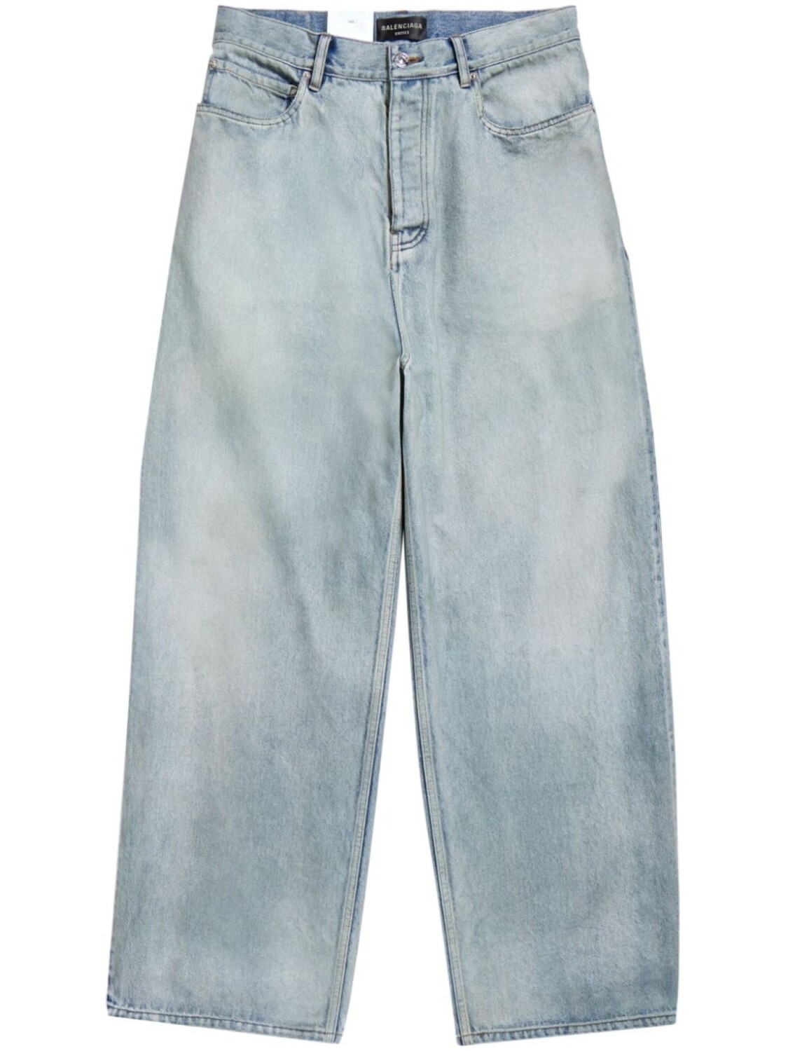 

Balenciaga широкие джинсы Denim Size Sticker средней посадки, синий