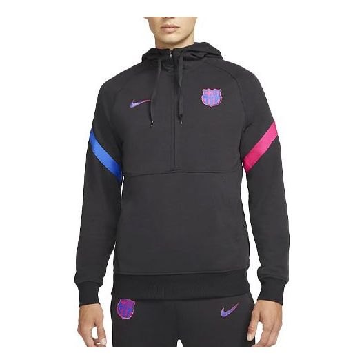 

Толстовка Men's Nike Barcelona Contrasting Colors Logo Printing Half Zipper Quick Dry Black, мультиколор