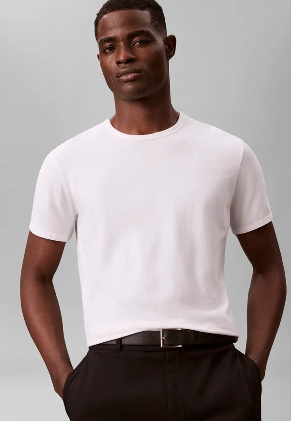 Футболка с круглым вырезом, базовая модель Calvin Klein, Bright White