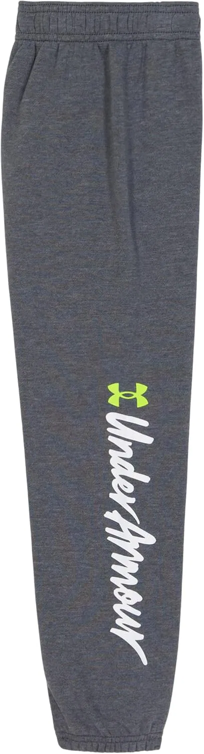 Детский спортивный костюм Under Armour, толстовка и штаны, Pitch Gray Script — фото 2