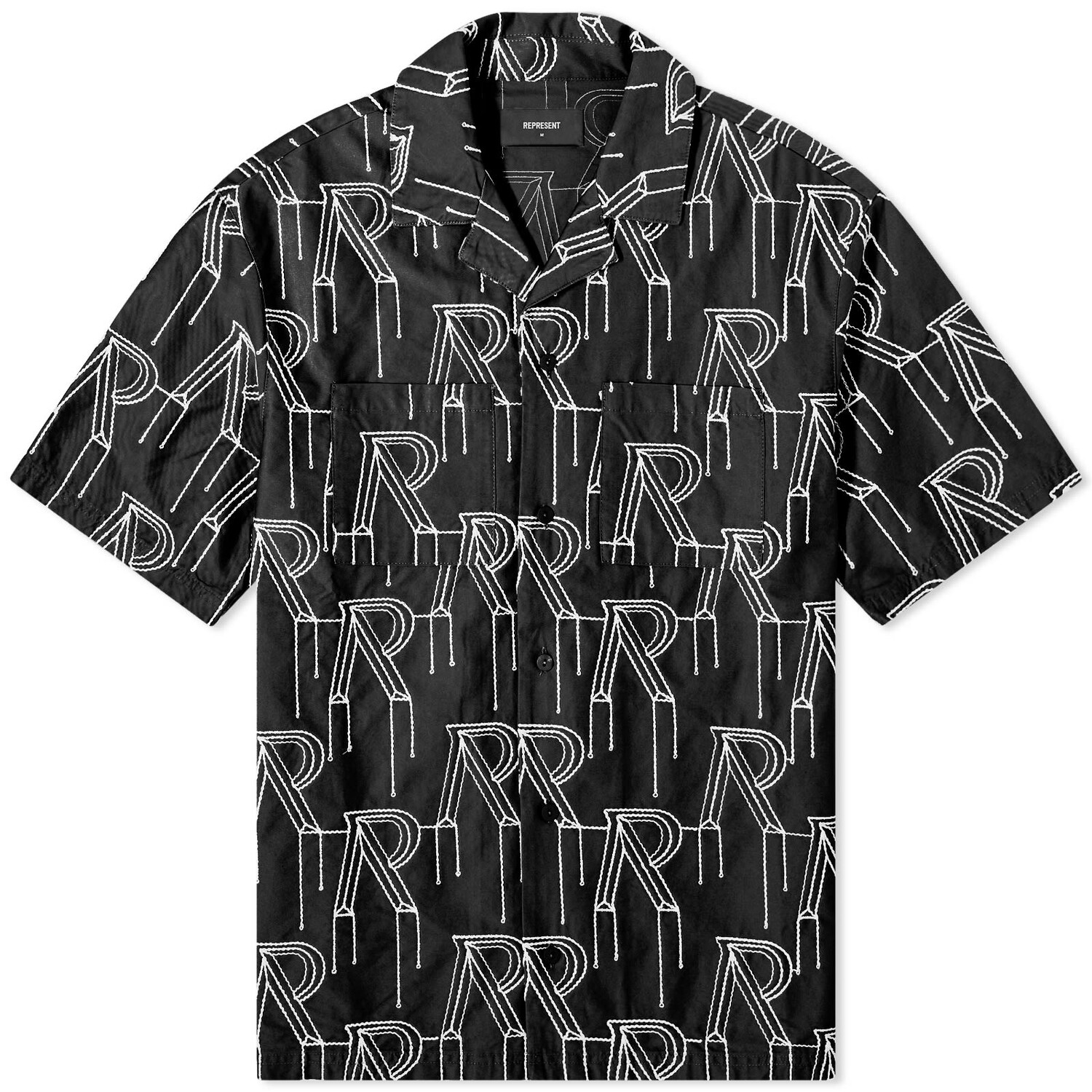 

Рубашка Represent Embroided Initial Vacation Shirt, черный