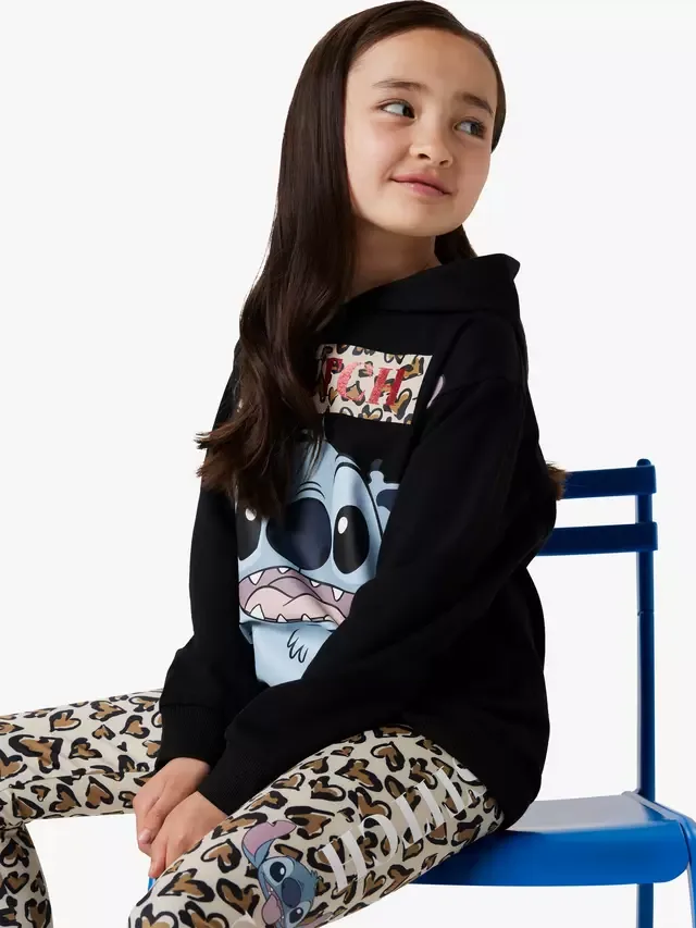 Детский толстовка с капюшоном Disney Stitch, черный NAME IT