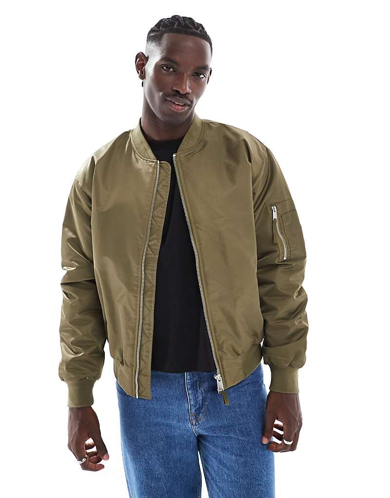 

Бомбер цвета хаки River Island MA1