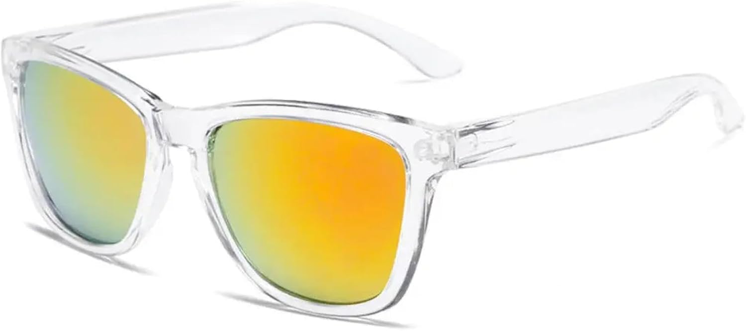 

Солнцезащитные очки с защитой от УФ-излучения UV400 | Большая оправа, конфетный цвет | Для женщин и мужчин, для занятий спортом на открытом воздухе и вождения DSVIGF, Orange Reflection