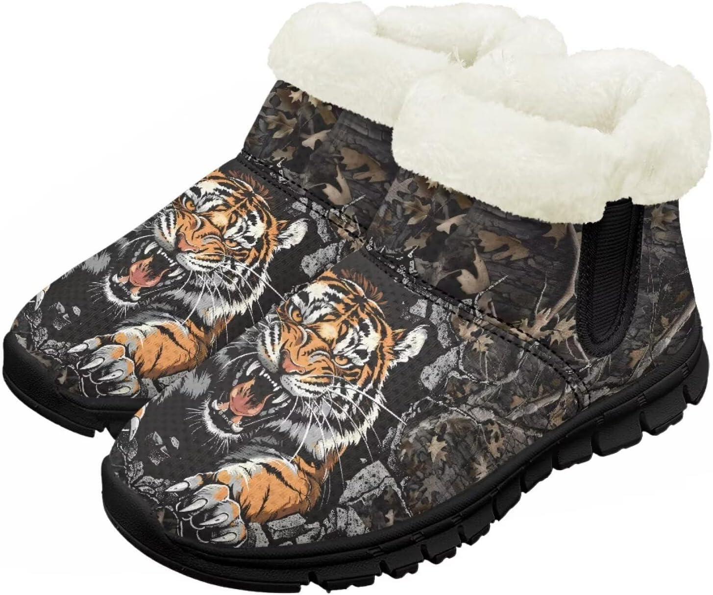 

Детские зимние ботинки Chririnla для мальчиков и девочек, короткие теплые ботиночки с нескользящей подошвой, легкие обувь для холодной погоды, Tiger