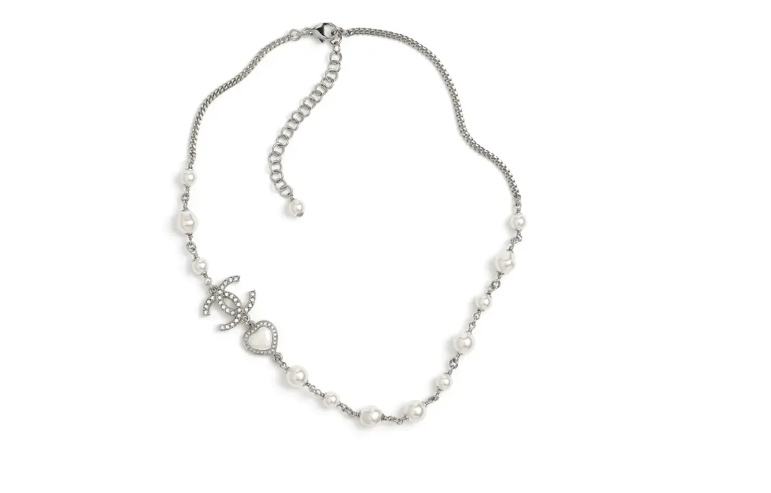 

CHANEL Двойная металлическая цепочка C для женщин Silver