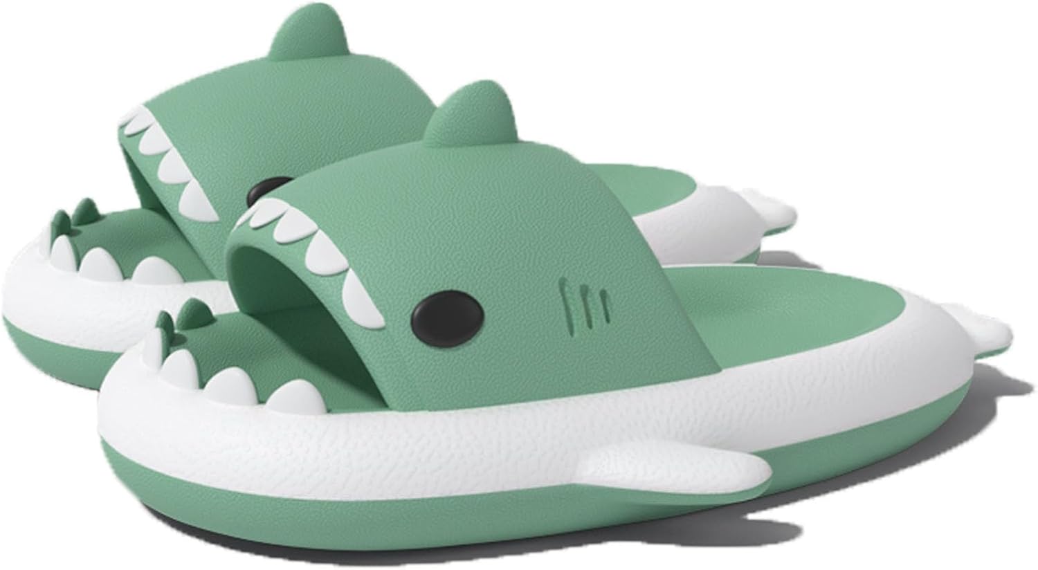 

Сланцы Zureto Shark, двухцветные с изображением акулы, унисекс, Шлепацы с акулами, противоскользящие, милые повседневные пляжные сандалии, белый