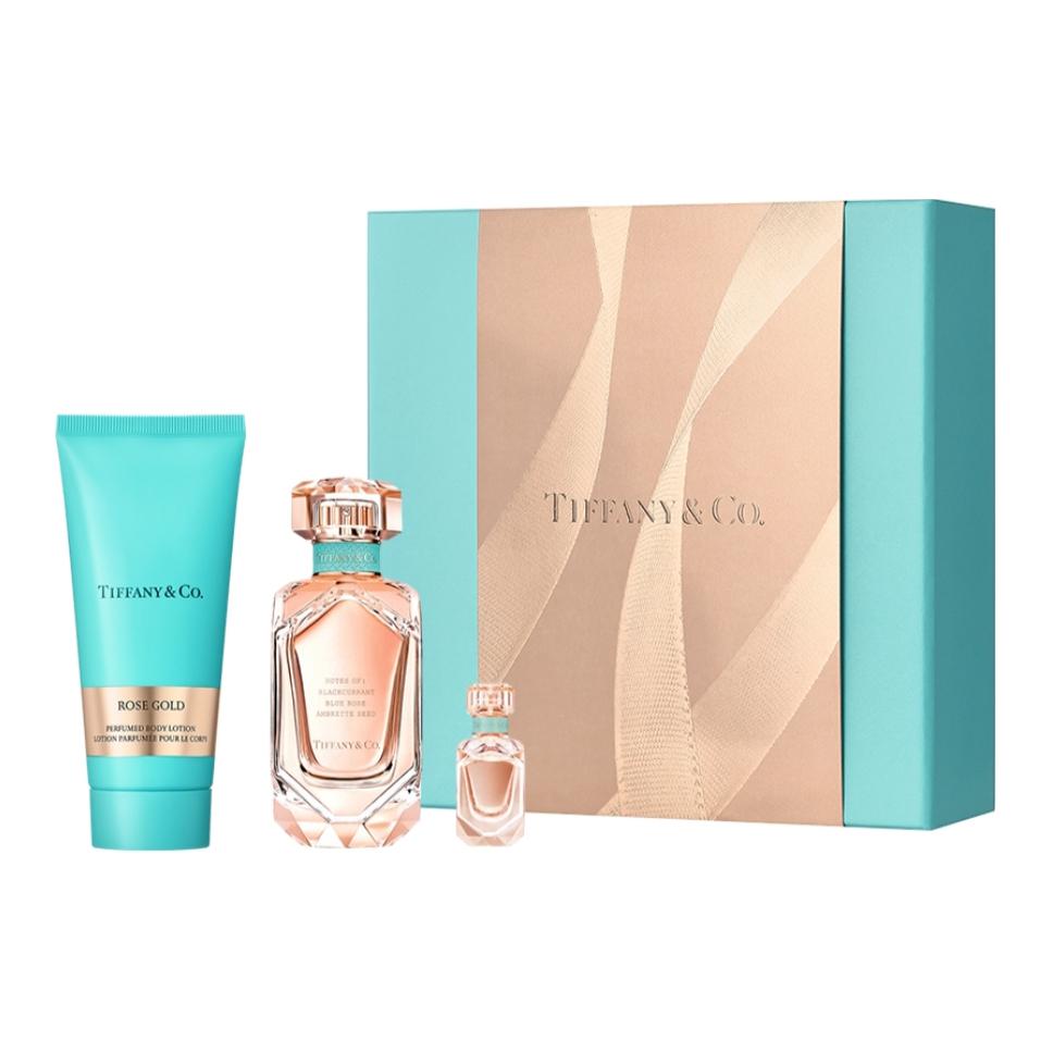 Парфюмерный набор Tiffany & Co.: парфюмерная вода Rose Gold Perfume, 75 мл + парфюмерная вода Perfume Sample, 5 мл + лосьон для тела, 100 мл